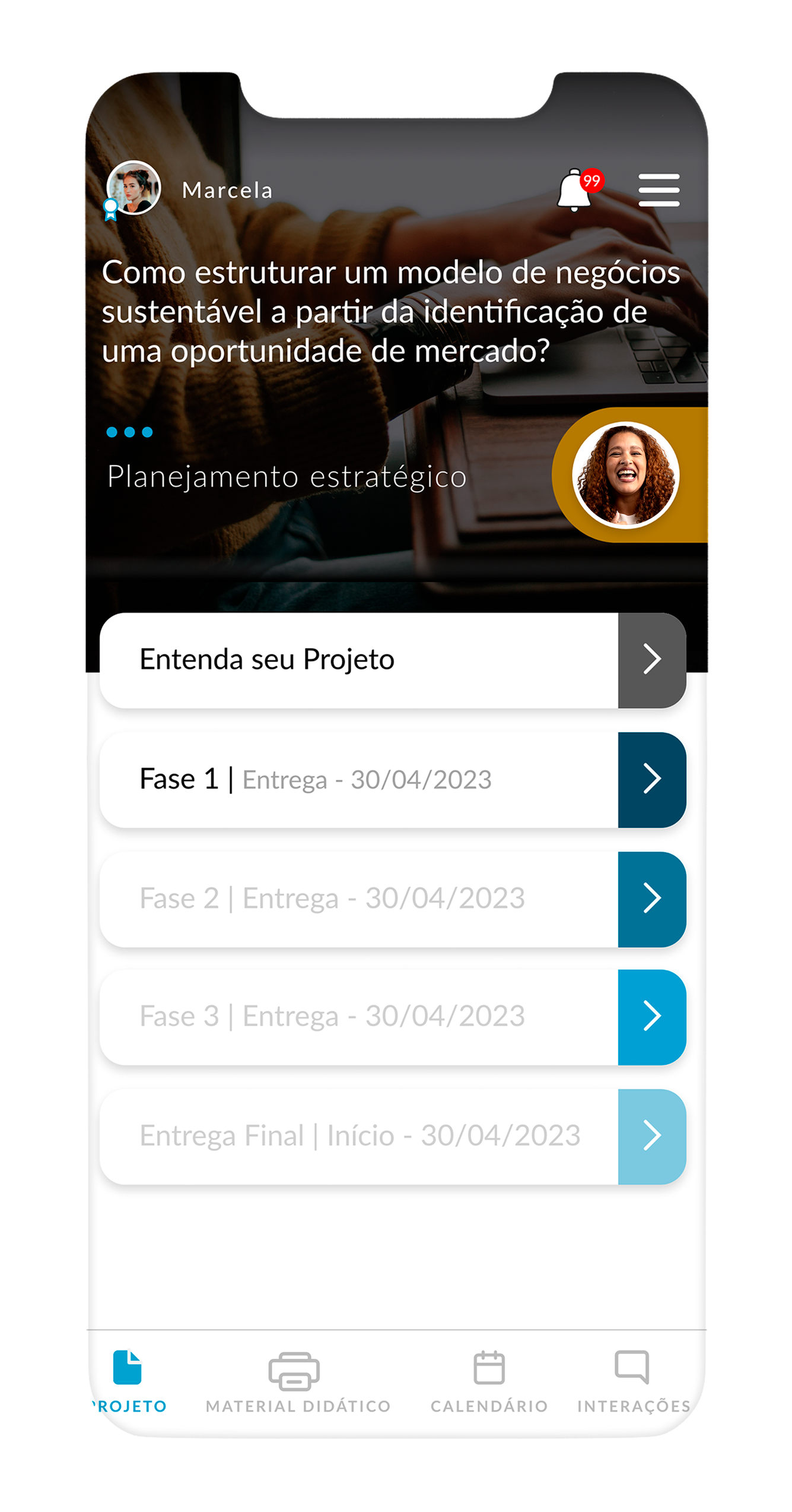 Progresso em tempo real