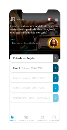 Progresso em tempo real